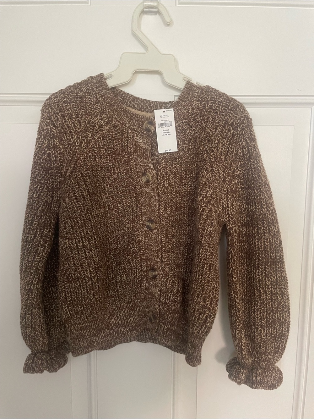 Baby GAP Marled Brown Button-Up Knit Cardigan